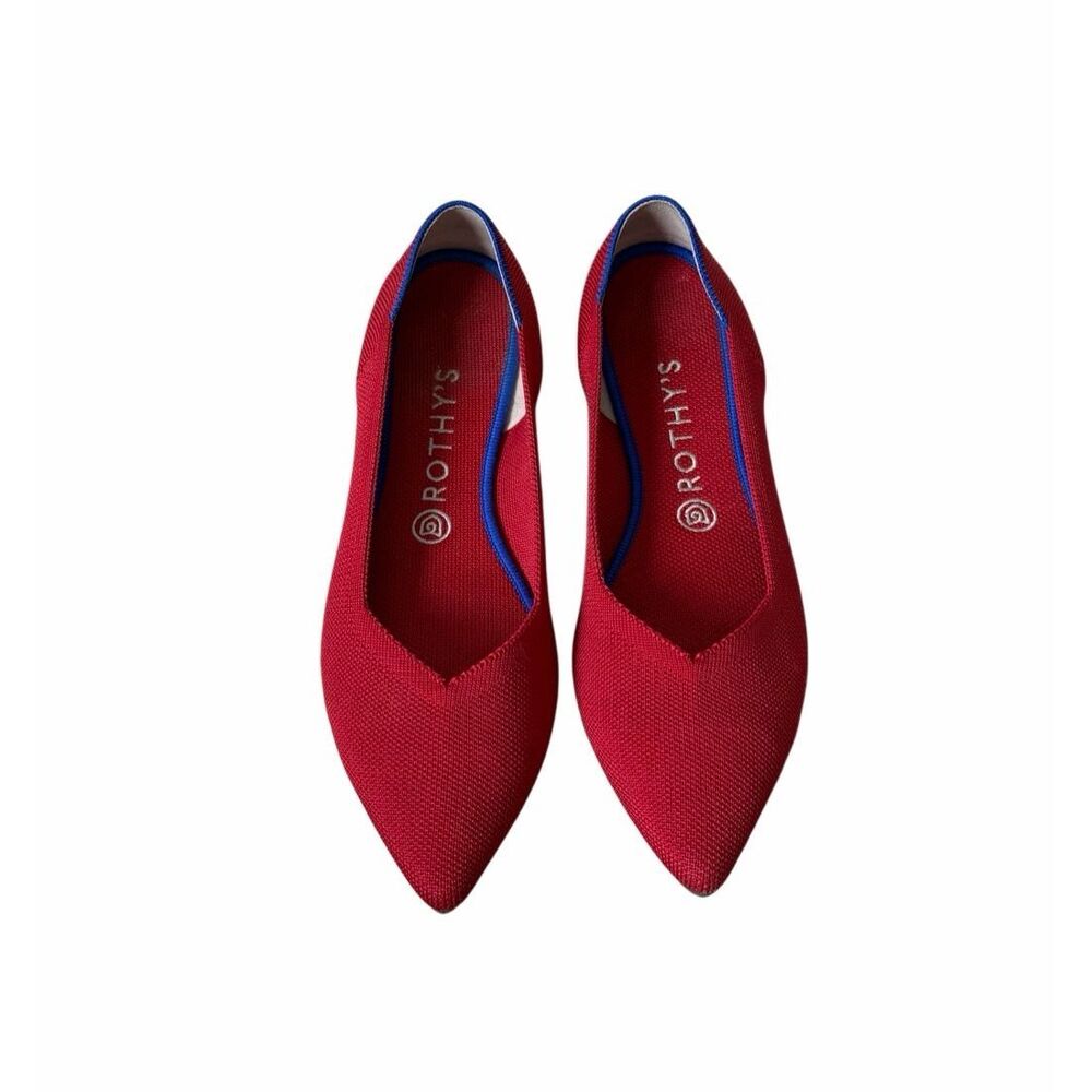 Rothy's Red Pointed Toe Flats - Picture 2 of 9